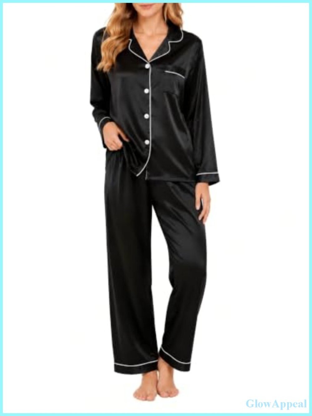 Women's Pajama Set Long Sleeve Button Down Soft Lounge Sleepwear